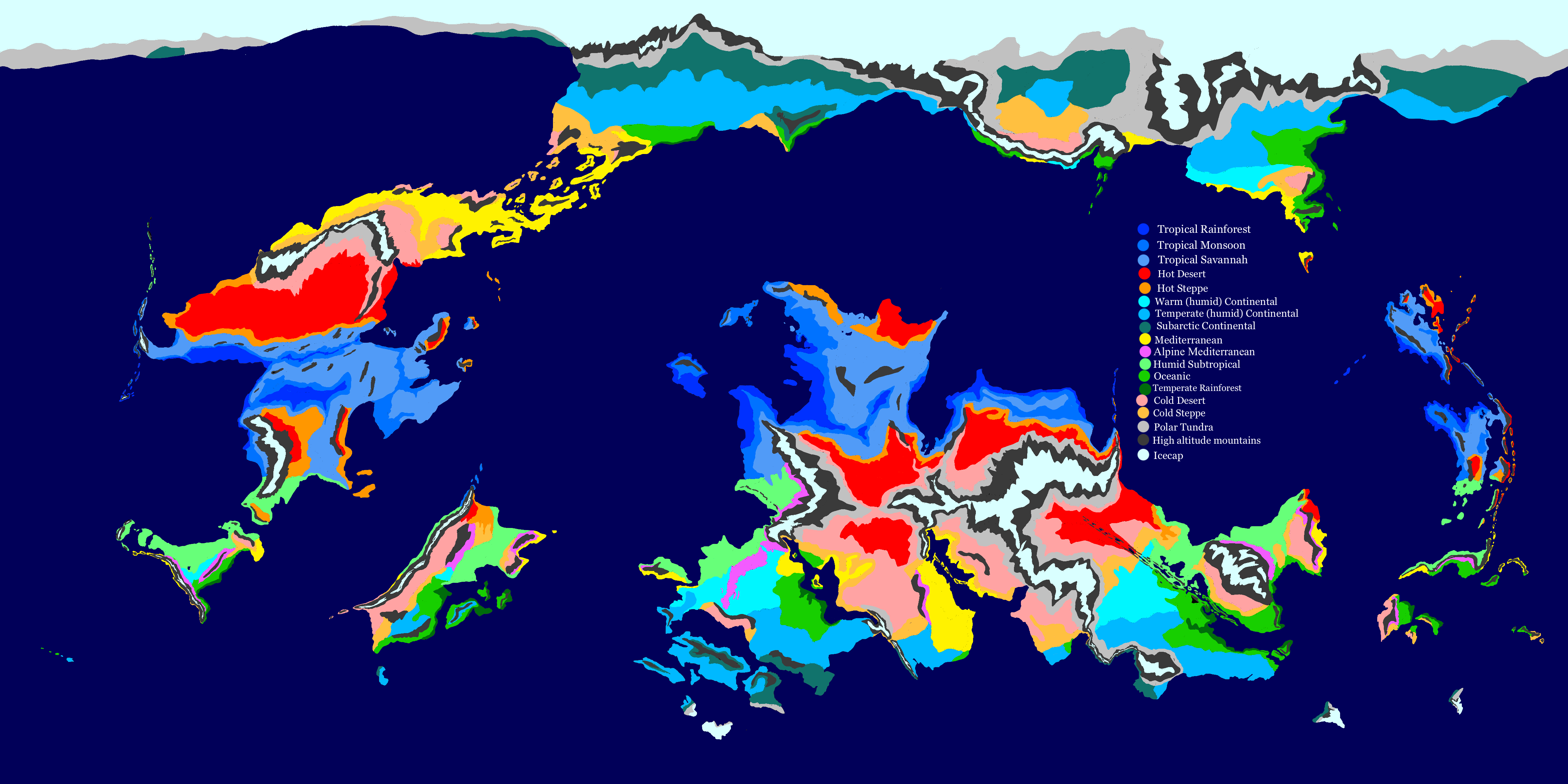Climate Map Deviantart Eryobis map remade (climate zones) by DemonicManchot on DeviantArt