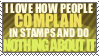 Complaining in stamps by AyaneYeti