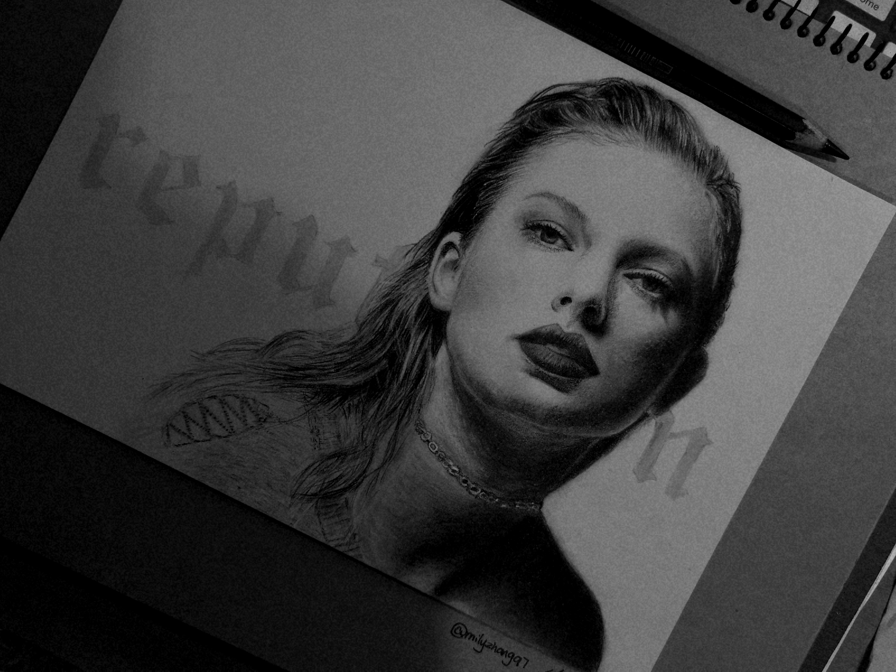 Reputation Pencil Sketch of Taylor Swift · Creative Fabrica