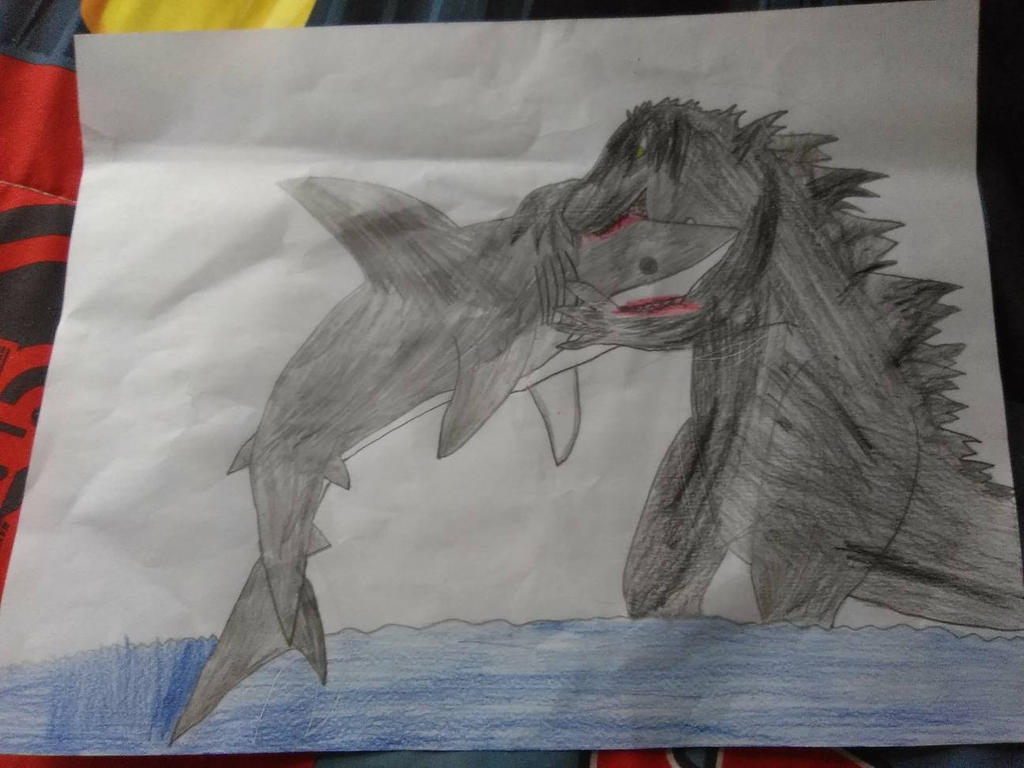 Godzilla vs Mega Shark by rexyrex2018 on DeviantArt