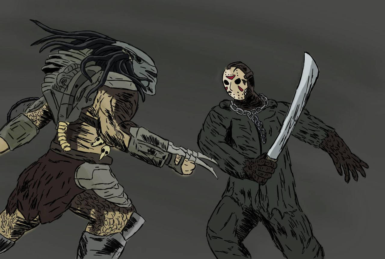 Predator And Jason Breaking Down The 'Freddy Vs. Jason' Mall Battle We