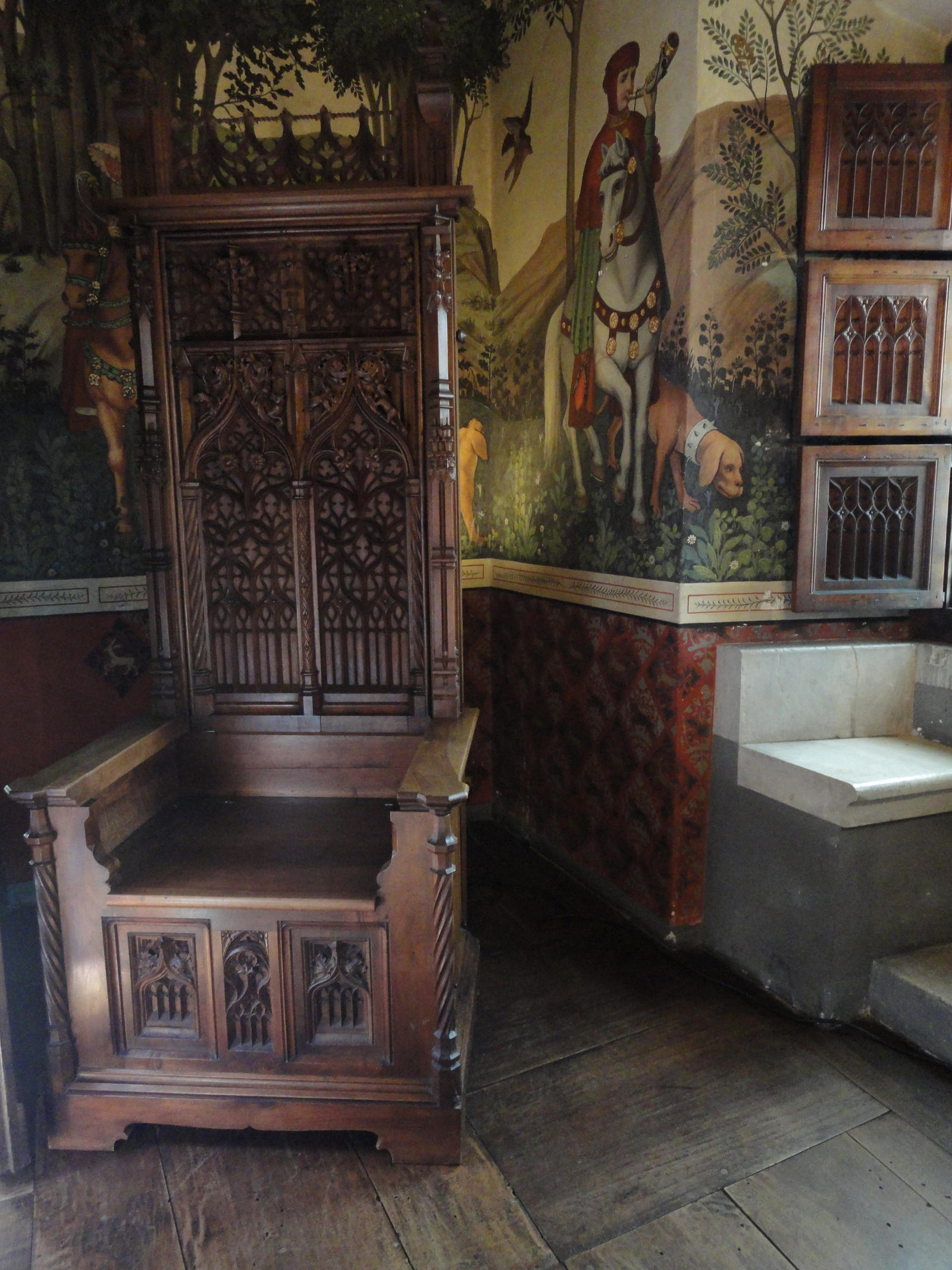Throne chair in castle room