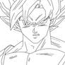 Goku SSJ God line art