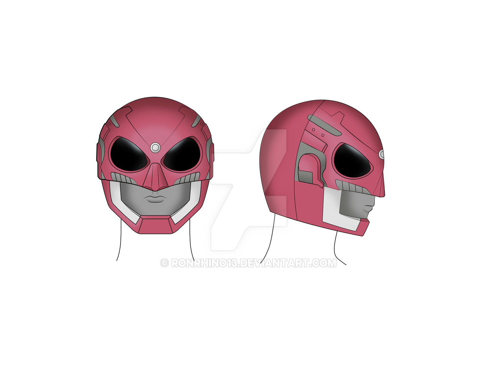 Pink Ranger Helmet Profile Pink Ranger Bootleg Helmet by Ronrhino13 on DeviantArt