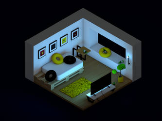 A low poly Brazilian apartment - Night View