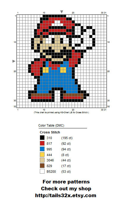 Mario Pattern for Cross Stitch and Needlepoint by Tails32x on DeviantArt