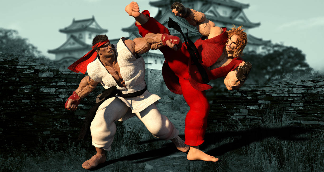 Street Fighter- Ryu Vs. Ken by JArtistfact on DeviantArt