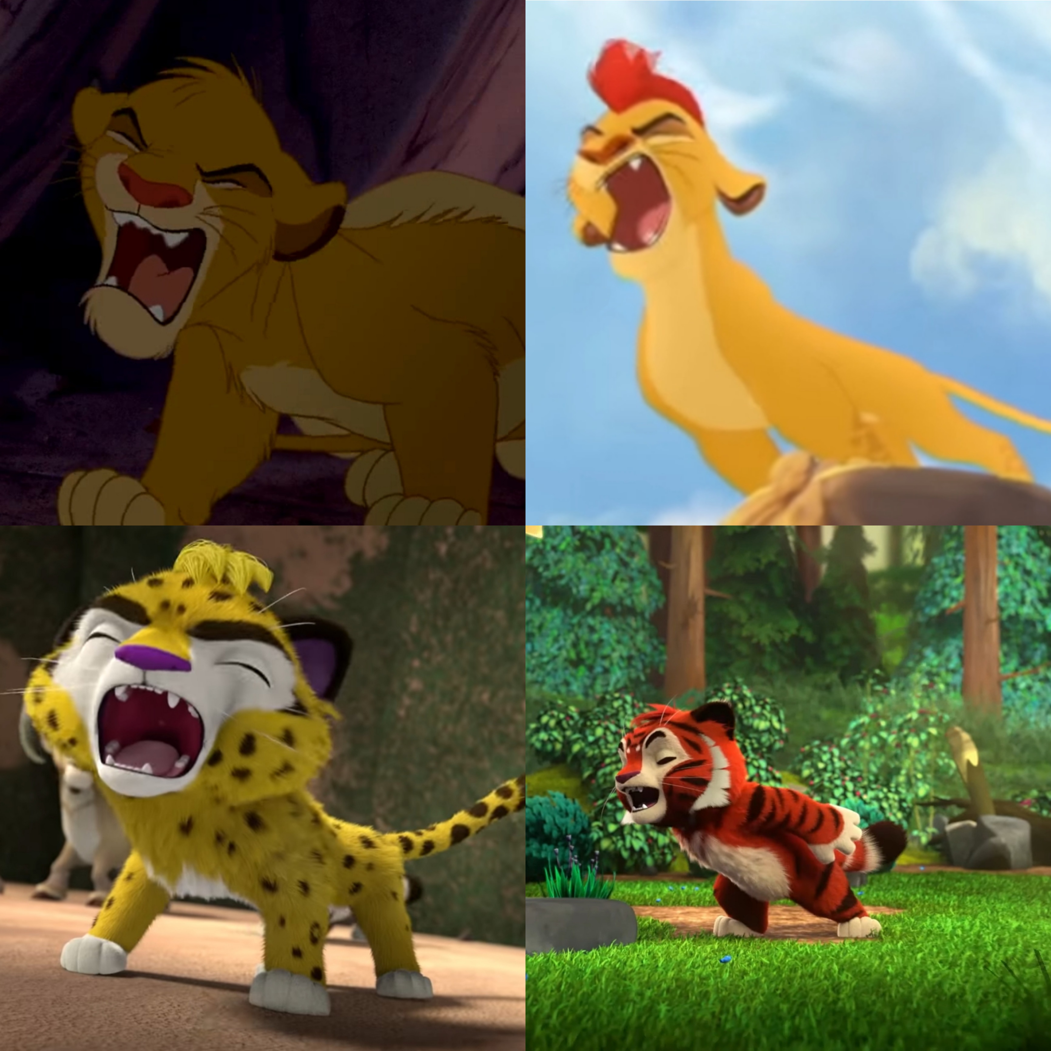 Simba , Kion , Leo and Tig roaring by Petraprittydog on DeviantArt