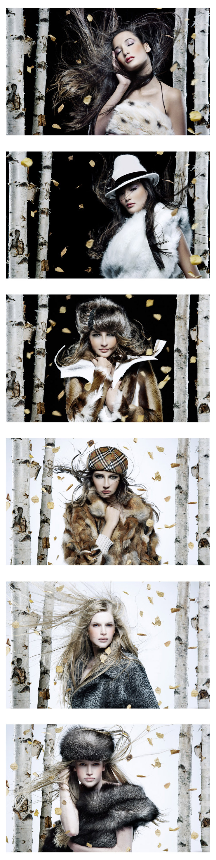 Beauty autumn shot. 3 models