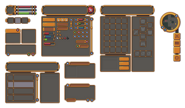 Pixel art RPG Golden UI