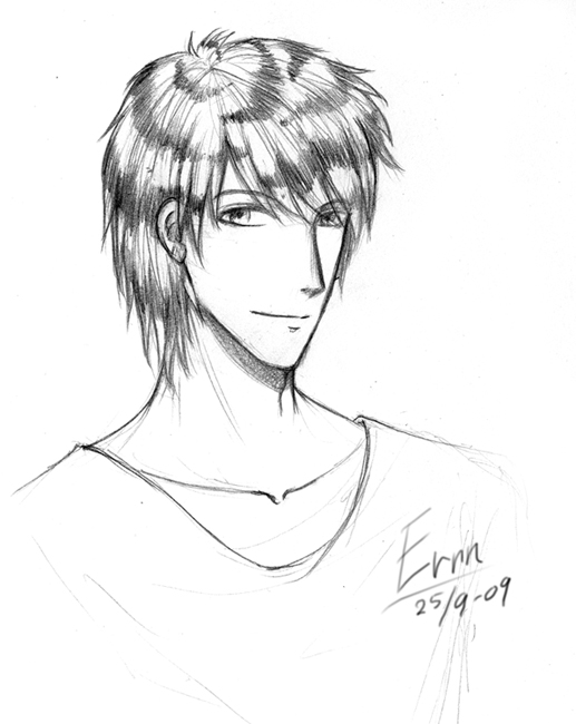 sketch: zebra hair boy