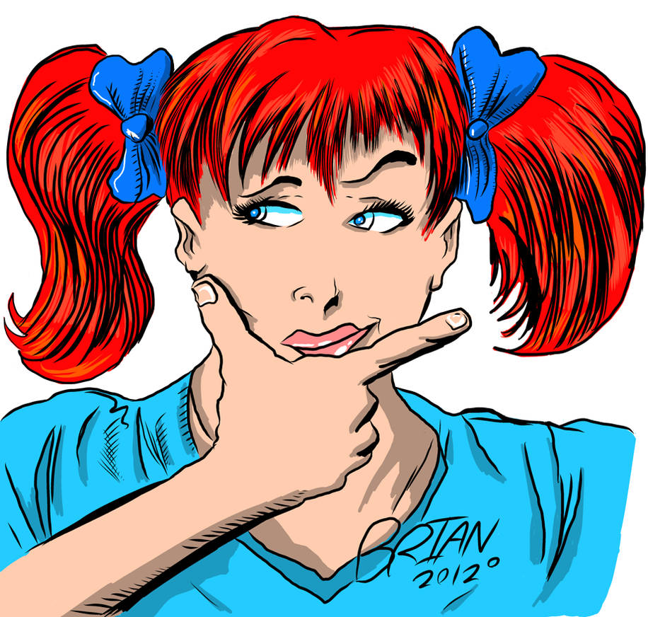 PigtailTwintail girl sketch Colored drawing by brianrobinson on DeviantArt
