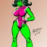 She-Hulk with Pigtails-Updated colored version