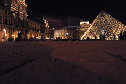 Louvre Pyramid at night