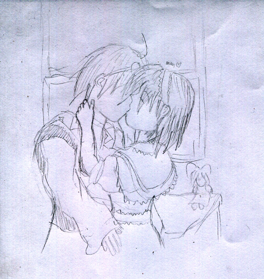 Alice and Rinnosuke kissing