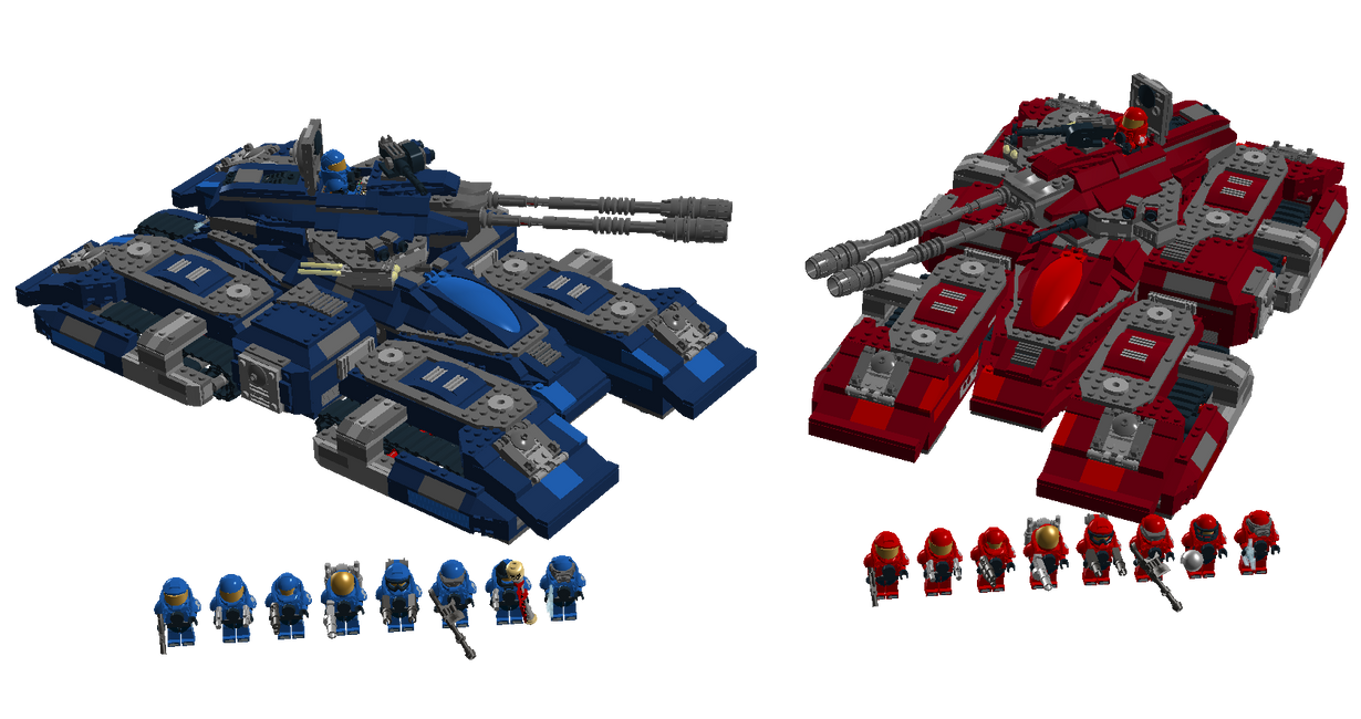 LEGO Halo Red vs. Blue Grizzly Tanks by Aurik Kal Durin on