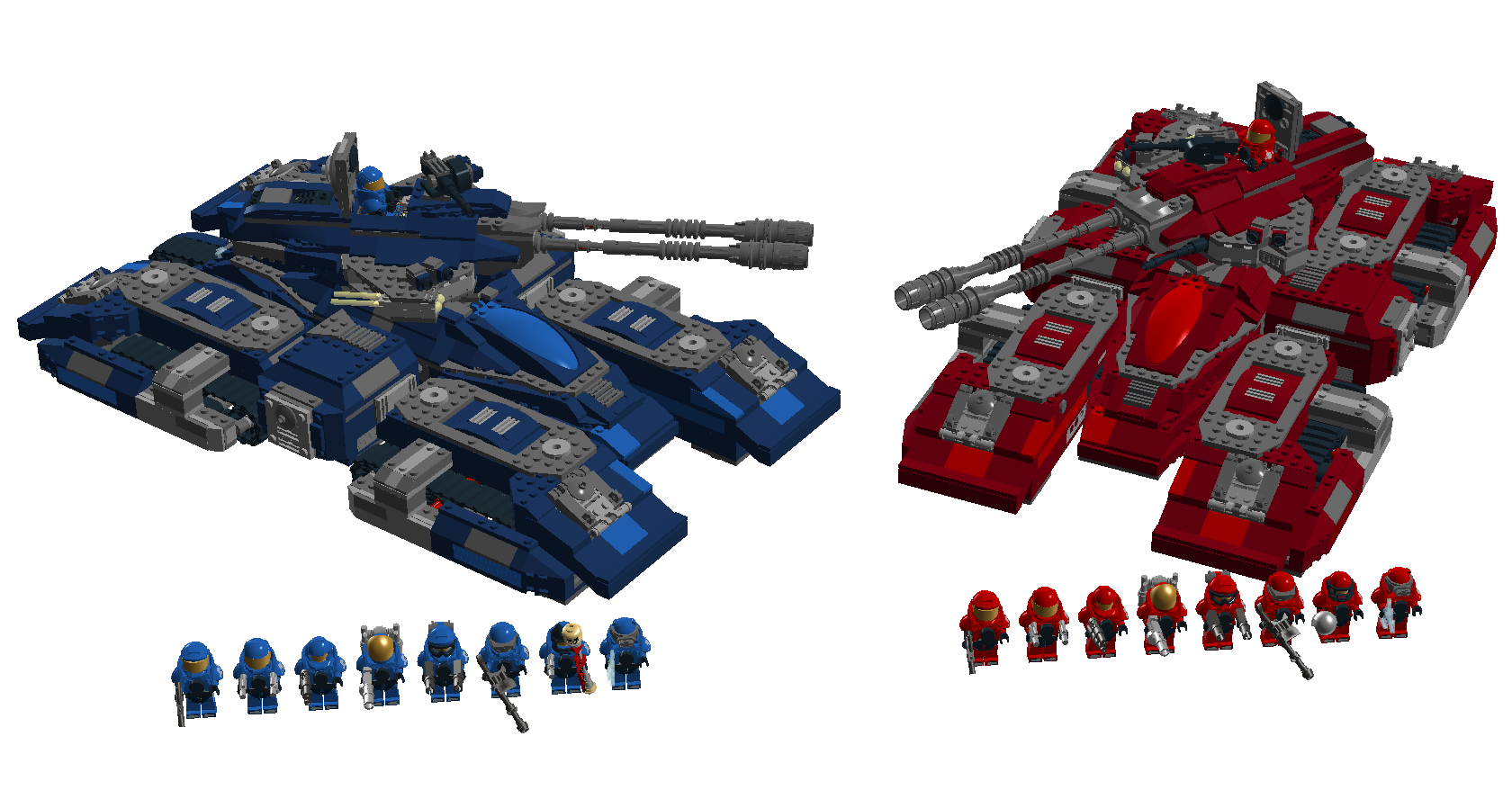 LEGO Halo - Red vs. Blue Grizzly Tanks