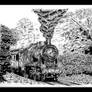 Steam locomotive Ok22 - pen and ink.