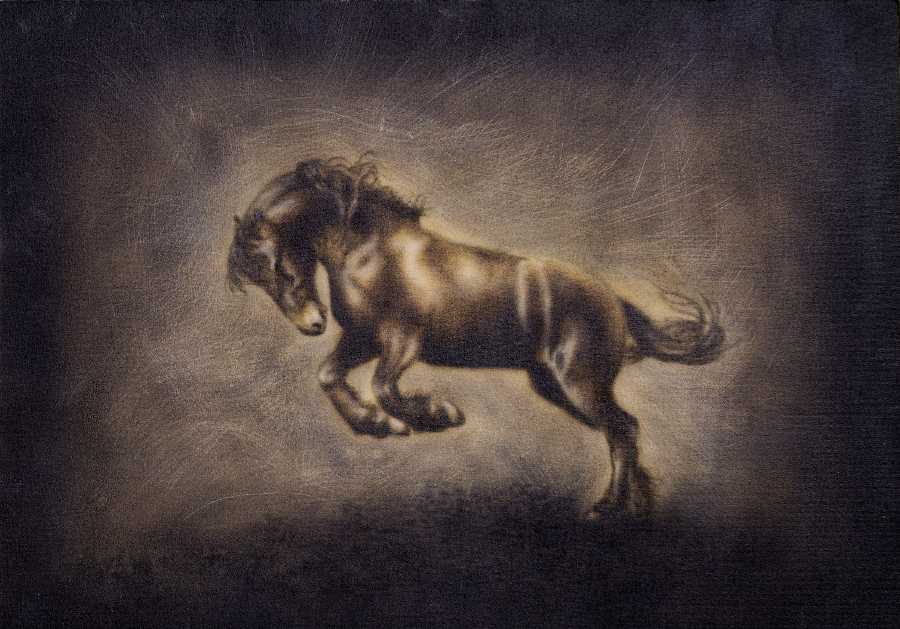 Horse in sepia - airbrush