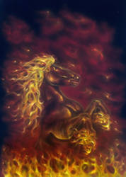 Fire horse - airbrush