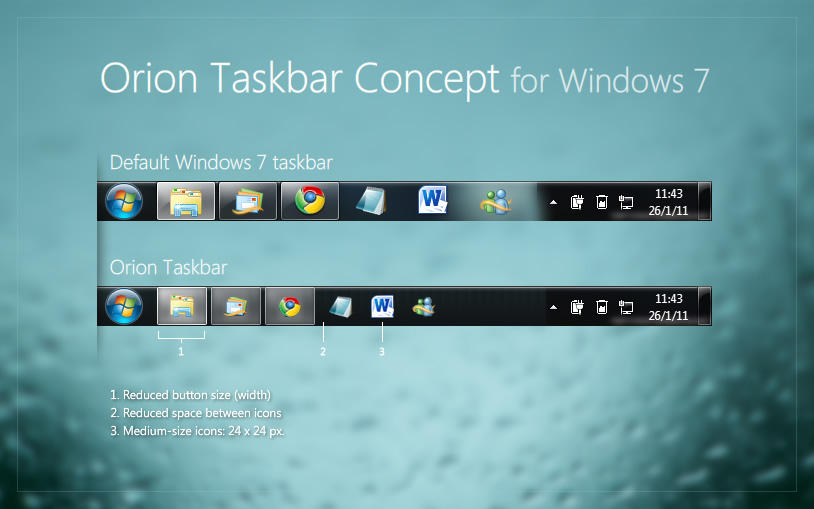 Taskbar - Orion Concept by ludomatico on DeviantArt