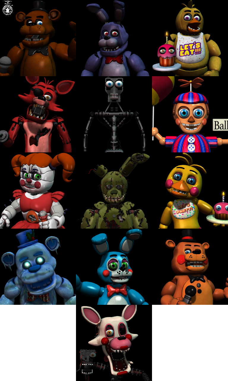 Fnaf AR Lite ALL ANIMATRONICS 