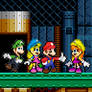 Mario, Luigi, Dede, and Balma in Metropolis Zone