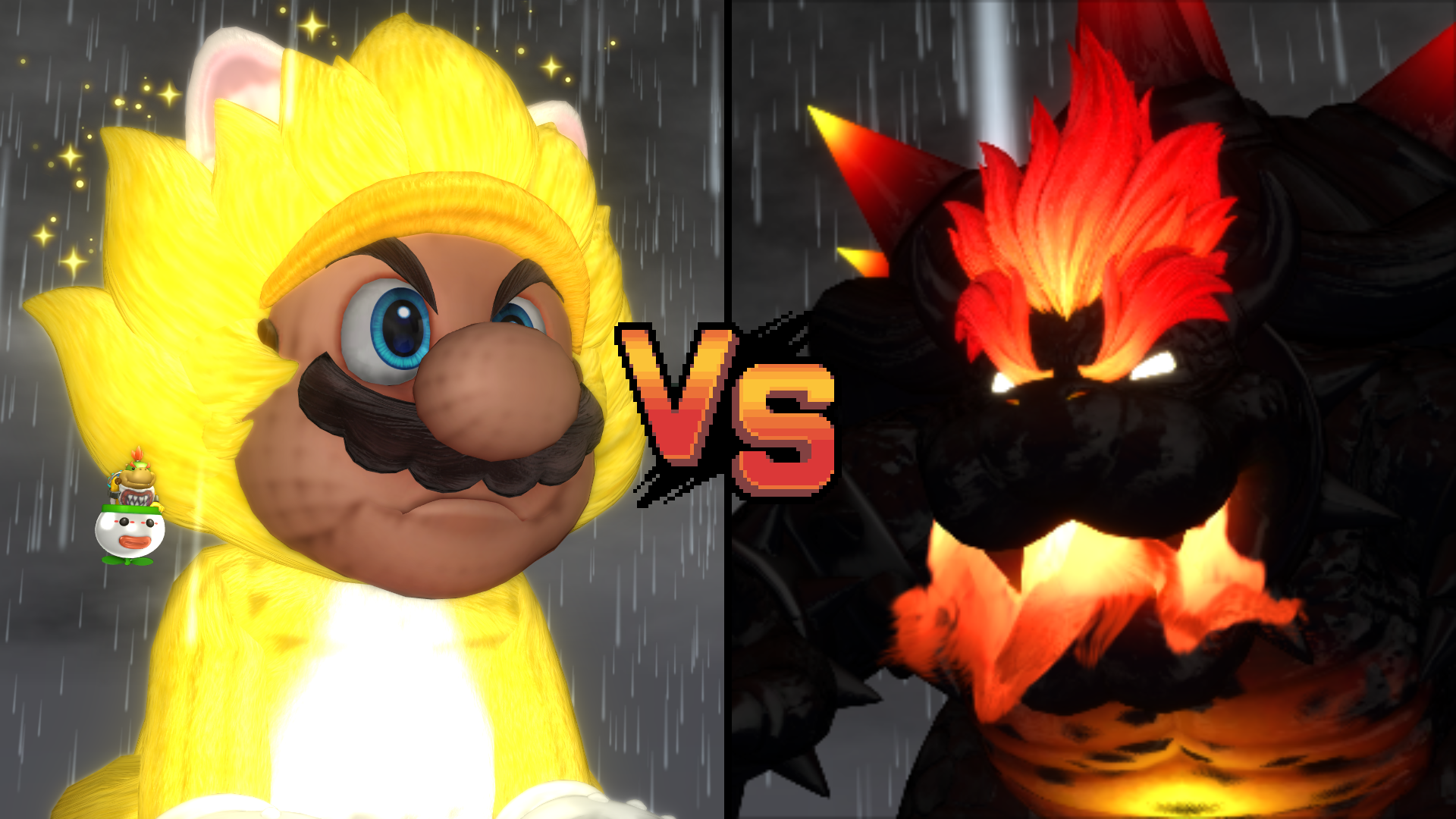 Giga Cat Mario VS Fury Bowser - online puzzle