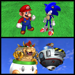 Mario and Sonic v.s. Bowser and Dr. Eggman