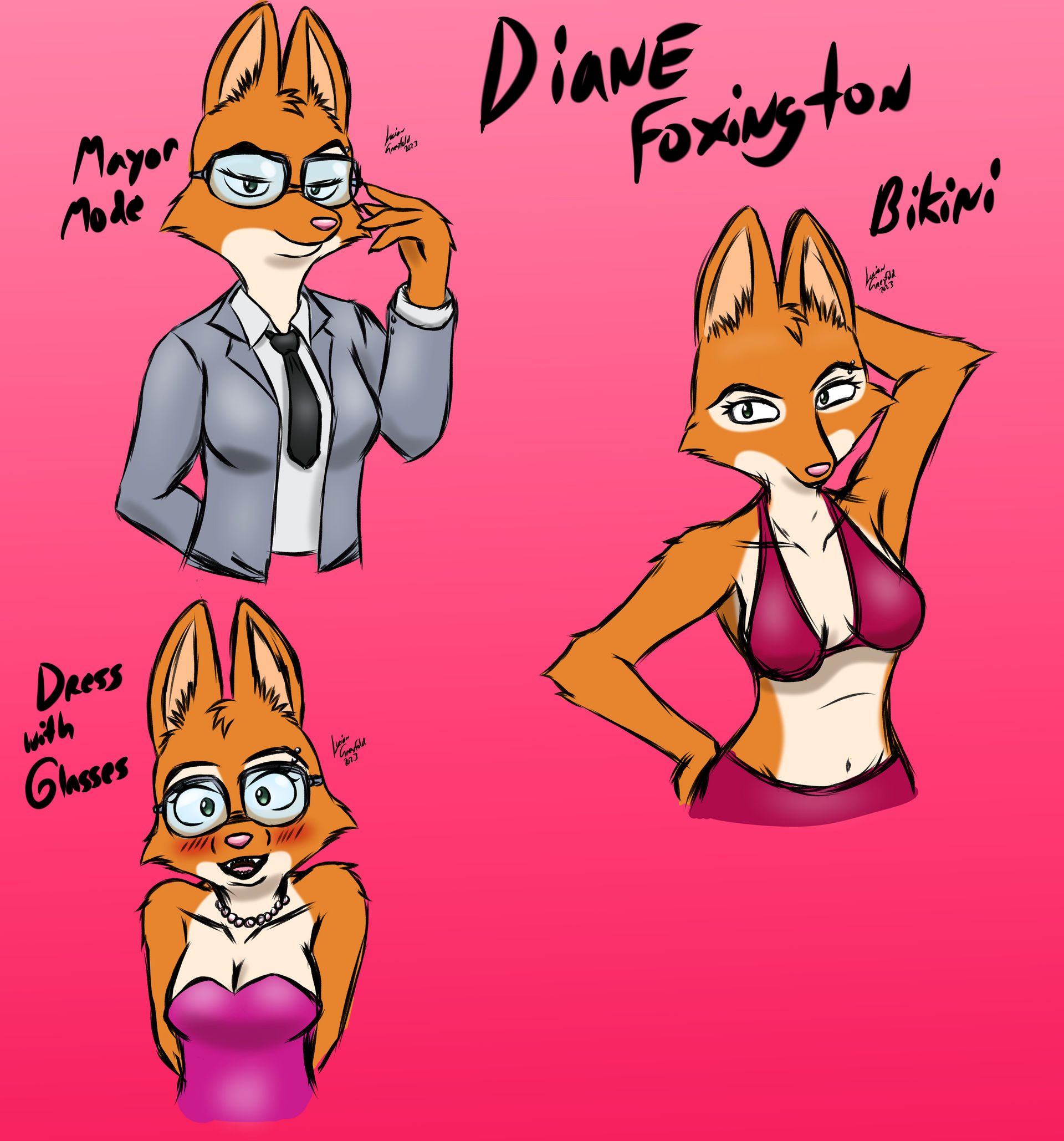 Quick Drawing: Diane Foxington x3 Practice by LucianGreyfold7 on DeviantArt