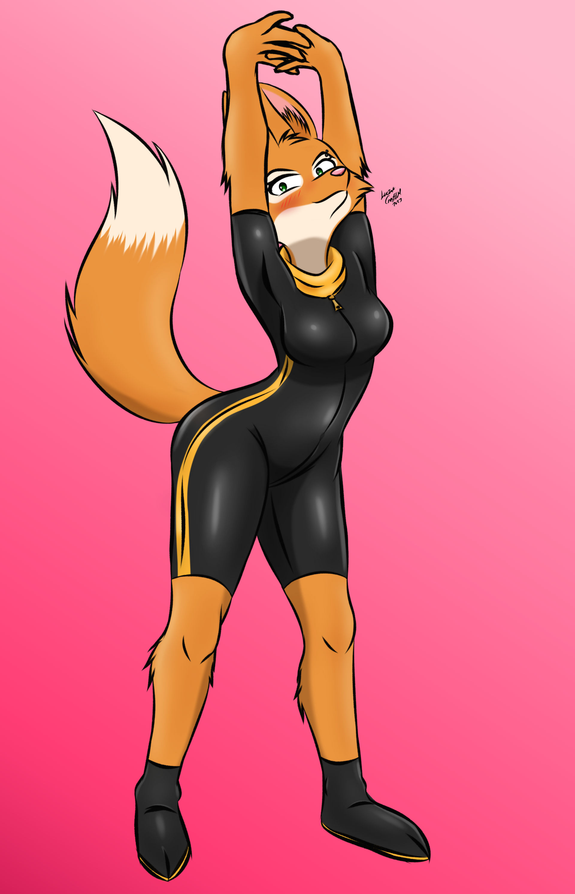 Quick Drawing: Diane Foxington Stretching by LucianGreyfold7 on DeviantArt