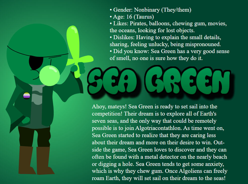 Athlete Bios - Sea Green by GalaxynColorsGeek on DeviantArt