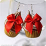 Chocolate cupcakes with red bows