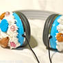 Blue cute headphones