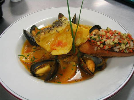 Seabass and Mussels