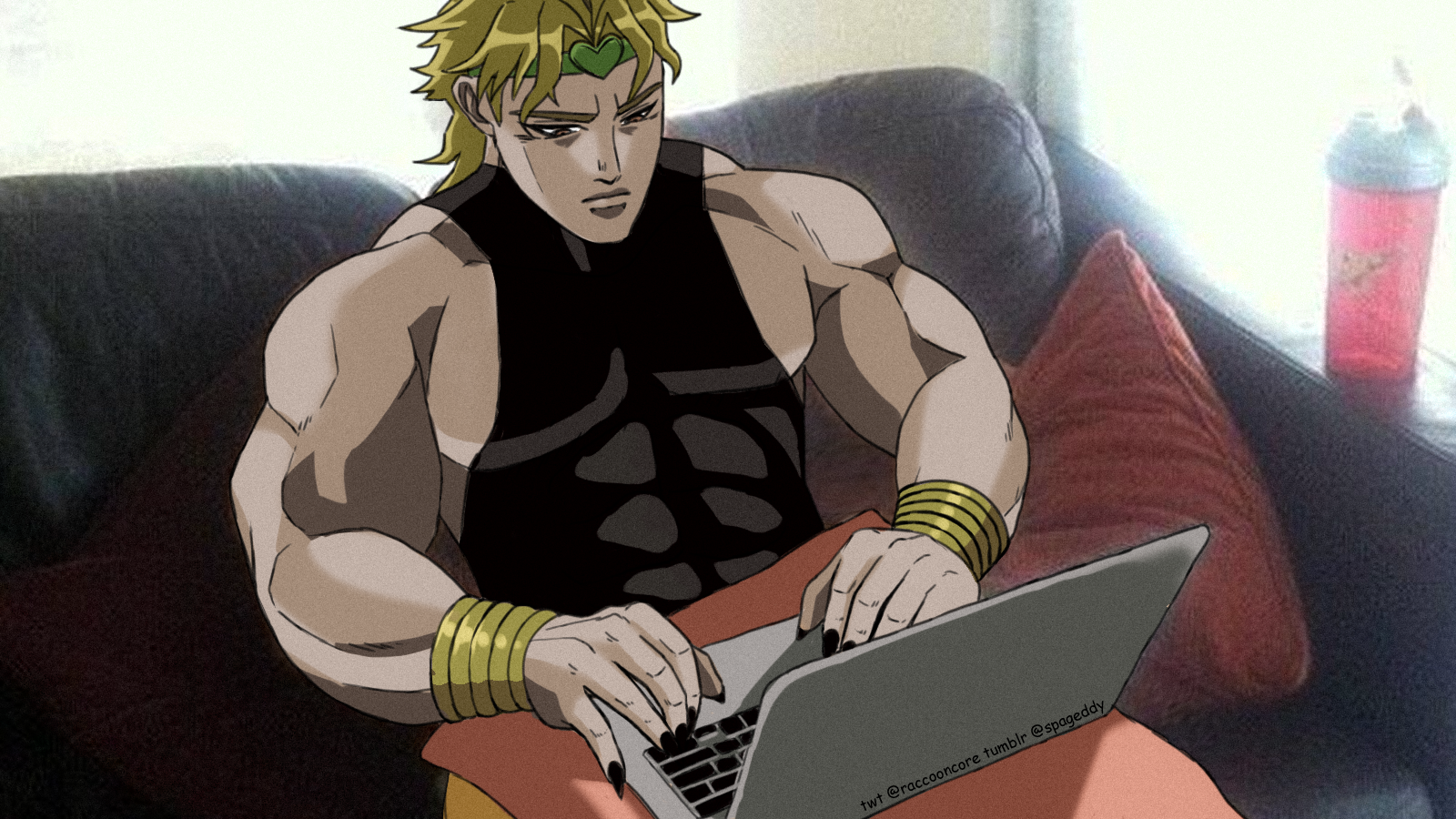 dio uses the computer.
