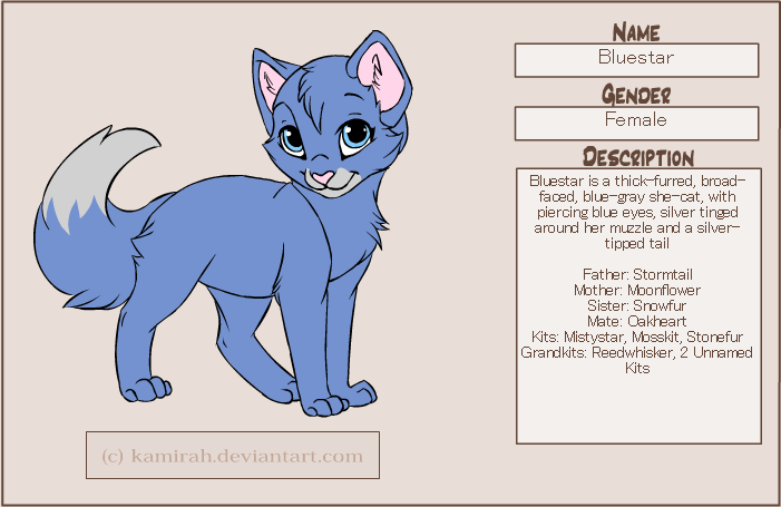 Lost Warrior Cats Facts — finchwingart: An update on that Bluestar