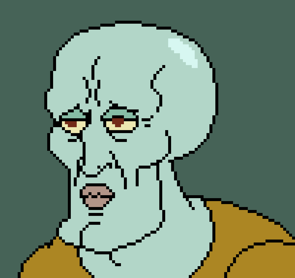 Pixel Handsome Squidward by SethMasonry on DeviantArt