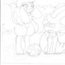my pokemon super mystery dungeon team (sketch)
