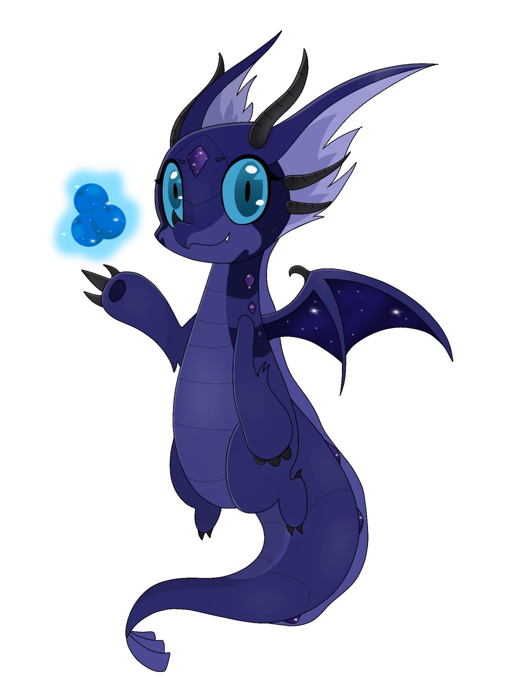 Chibi galaxy dragon, blueberry
