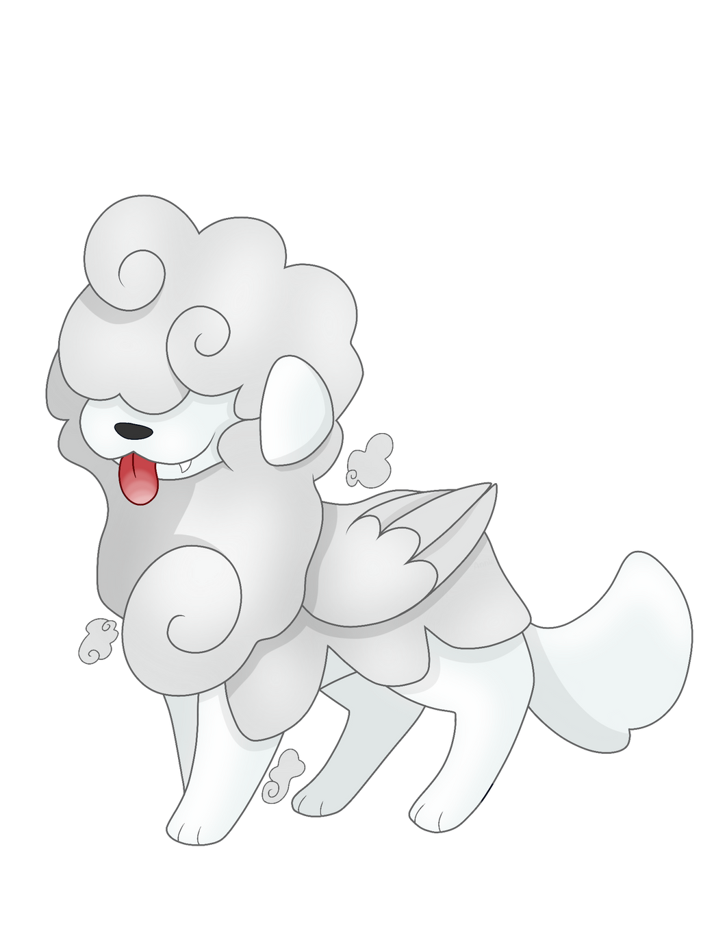Cloudy flying puppy