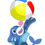 Popplio with a beach ball