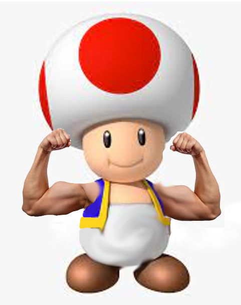 Musular Toad looks like toad has been going to the gym by CloverTheSheep on DeviantArt