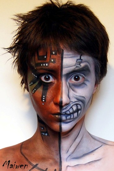 Half face_face painting