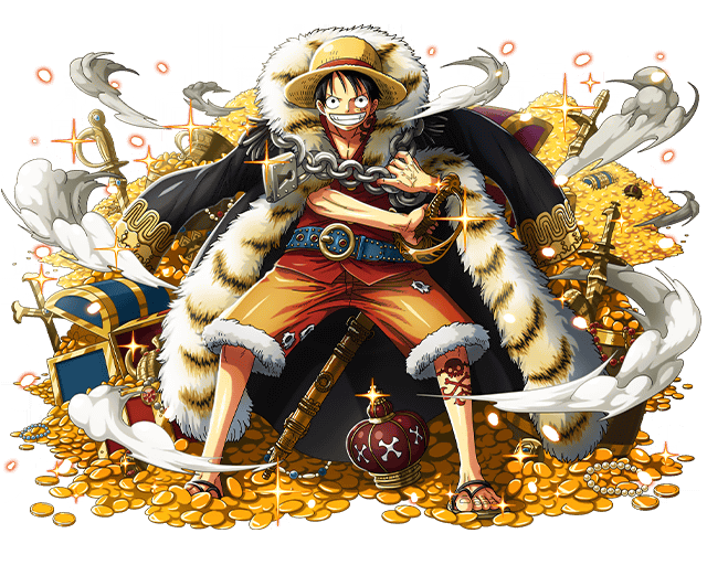 Crazy Luffy sitting in a box of gold. @onepiece_staff