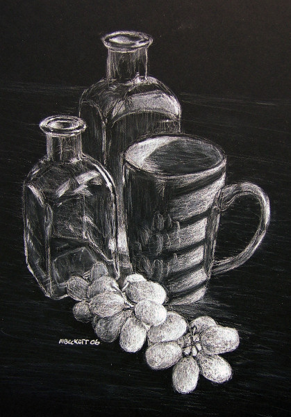 White on Black Still Life