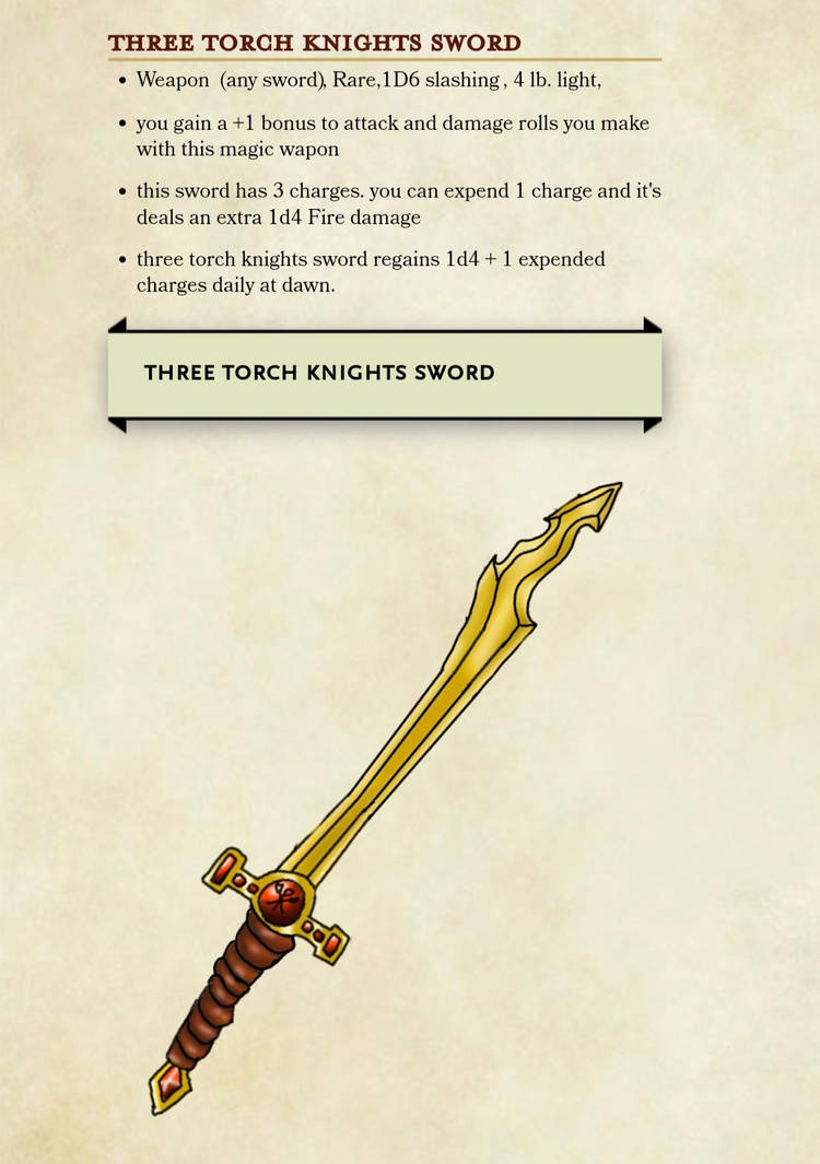 DnD three torch knights sword by nijnijs on DeviantArt