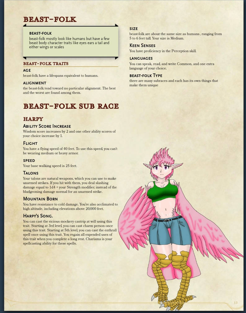 DnD Race Beast-folk by nijnijs on DeviantArt