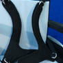 BJD Wheelchair: blue safety harness
