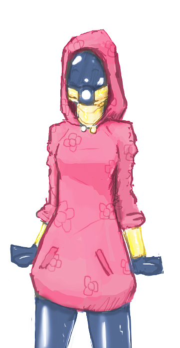 Quarian in a pink hoodie -sketch